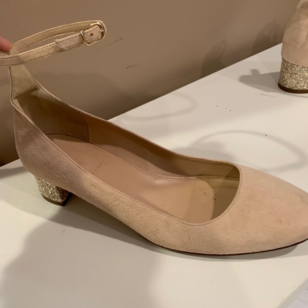 J Crew Light pink Suede shoes